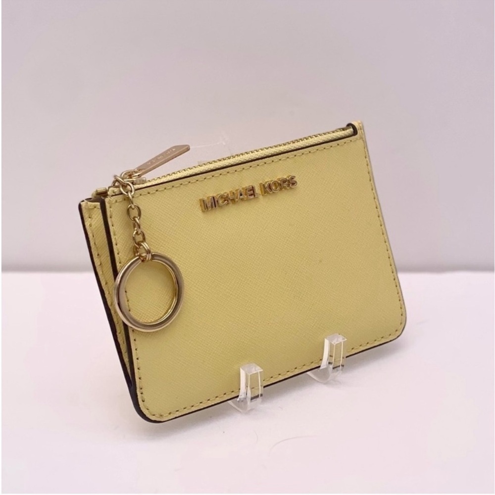 Michael Kors Small Coin Pouch Wallet Card Case Buttercup Color